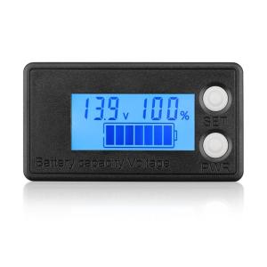 imageDROK Waterproof Battery Monitor 8100V Volt Meter Battery Capacity Tester LCD Display with Green Backlight Fit for Car Golf Cart RV MarineBlue