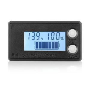 imageDROK Waterproof Battery Monitor 8100V Volt Meter Battery Capacity Tester LCD Display with Green Backlight Fit for Car Golf Cart RV MarineWhite