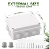 imageDROK Electrical Junction Box  Reinforced ABS Small Plastic Shockproof IP65 Waterproof Storage Box with 2 M25 Cable Glands 591x433x276 inch150x110x70mmWhite