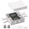 imageDROK Electrical Junction Box  Reinforced ABS Small Plastic Shockproof IP65 Waterproof Storage Box with 2 M25 Cable Glands 591x433x276 inch150x110x70mmWhite