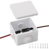imageDROK Electrical Junction Box  Reinforced ABS Small Plastic Shockproof IP65 Waterproof Storage Box with 2 M25 Cable Glands 591x433x276 inch150x110x70mmWhite