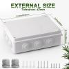 imageDROK Electrical Junction Box  Reinforced ABS Small Plastic Shockproof IP65 Waterproof Storage Box with 2 M25 Cable Glands 591x433x276 inch150x110x70mmWhite