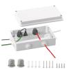 imageDROK Electrical Junction Box  Reinforced ABS Small Plastic Shockproof IP65 Waterproof Storage Box with 2 M25 Cable Glands 591x433x276 inch150x110x70mmWhite