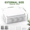 imageDROK Electrical Junction Box  Reinforced ABS Small Plastic Shockproof IP65 Waterproof Storage Box with 2 M25 Cable Glands 591x433x276 inch150x110x70mmWhite