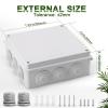 imageDROK Electrical Junction Box  Reinforced ABS Small Plastic Shockproof IP65 Waterproof Storage Box with 2 M25 Cable Glands 591x433x276 inch150x110x70mmWhite