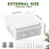 imageDROK Electrical Junction Box  Reinforced ABS Small Plastic Shockproof IP65 Waterproof Storage Box with 2 M25 Cable Glands 591x433x276 inch150x110x70mmWhite