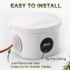imageDROK Electrical Junction Box  Reinforced ABS Small Plastic Shockproof IP65 Waterproof Storage Box with 2 M25 Cable Glands 591x433x276 inch150x110x70mmWhite