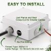 imageDROK Electrical Junction Box  Reinforced ABS Small Plastic Shockproof IP65 Waterproof Storage Box with 2 M25 Cable Glands 591x433x276 inch150x110x70mmWhite